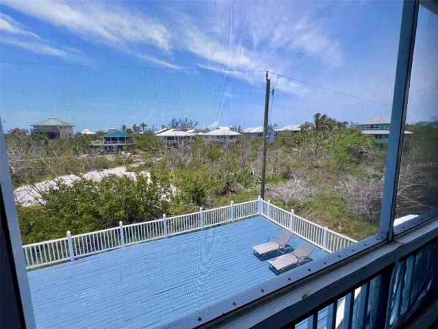 View of the sun deck from the screened in porch