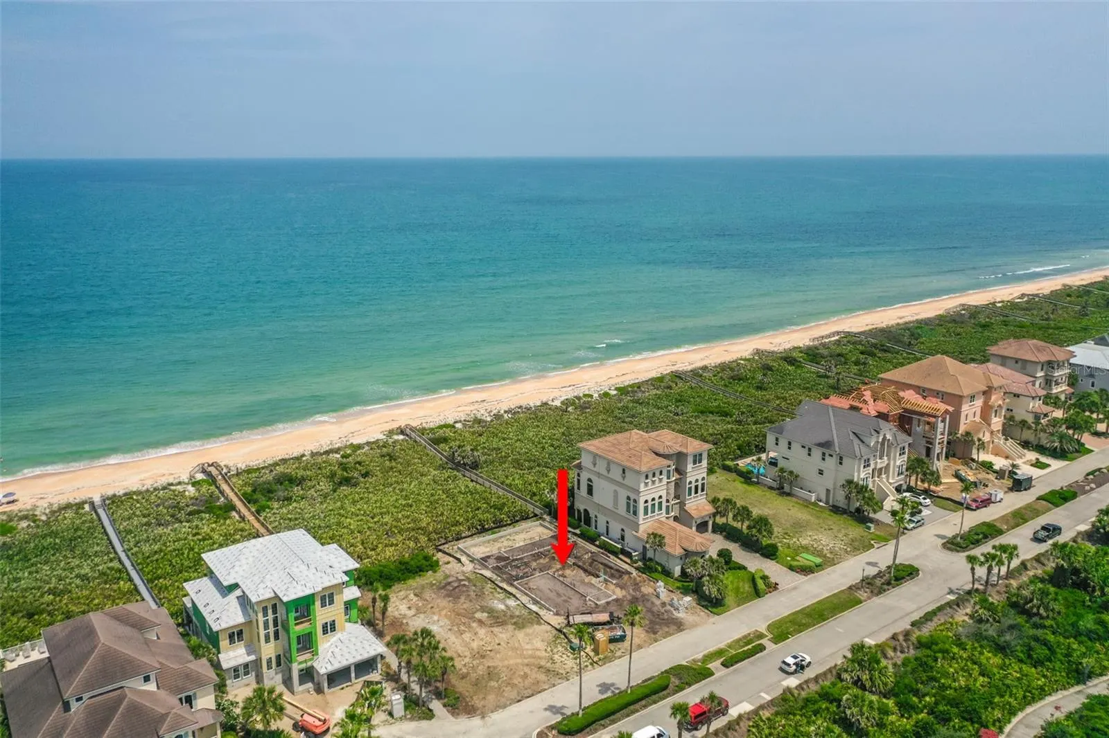 Aerial view of the lot looking South