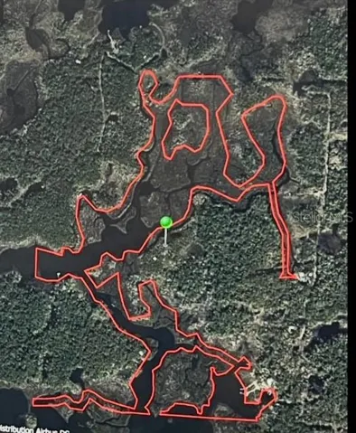 All of the area inside/within the red line, but not the actual water.