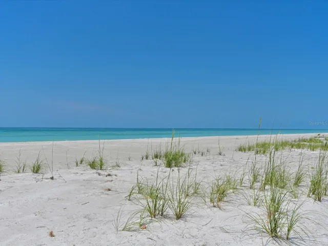 Gulf beach at end of path