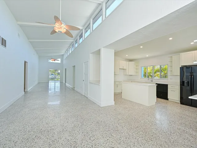 Grand foyer and kitchen island