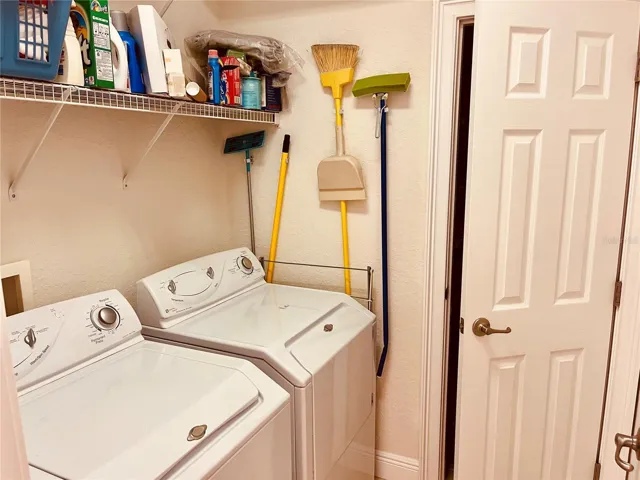 Laundry room and storage closet downstairs