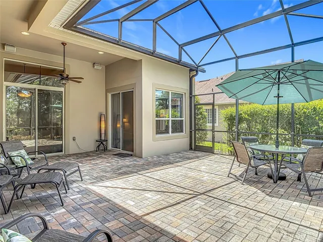 View of Primary Suite & Formal Living area from Lanai