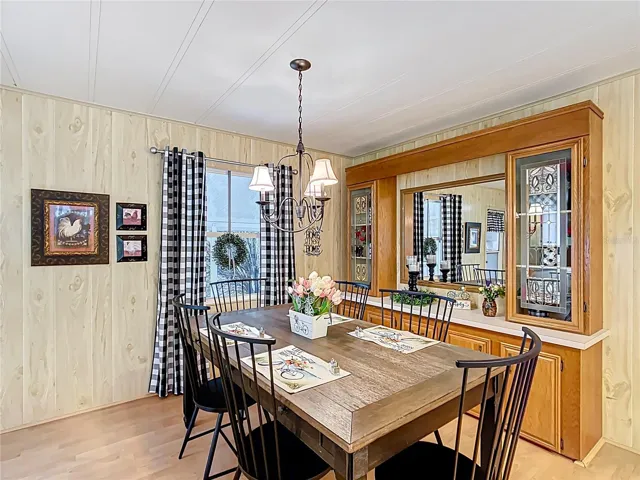 Dining room with built in china cabinet