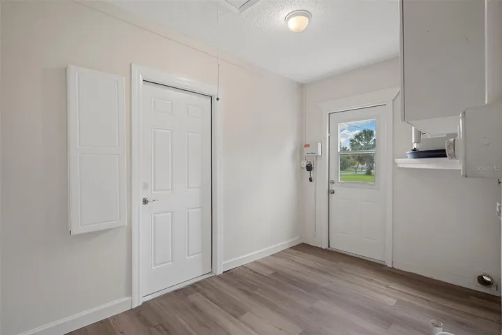 Updated interior details including new flooring and finishes.