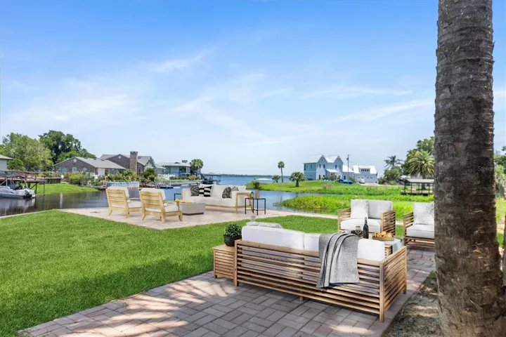 Backyard overlooking the water