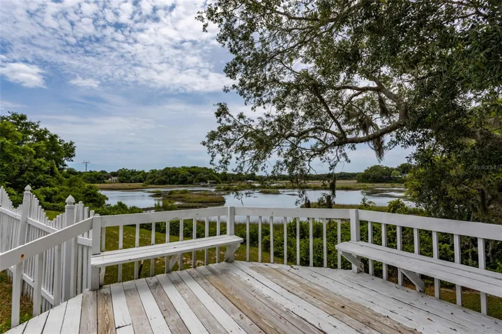 Deck looking at the greenbelt and Moultrie Creek.