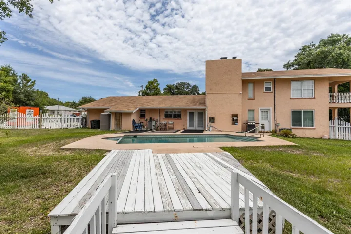 Deck leading to pool.