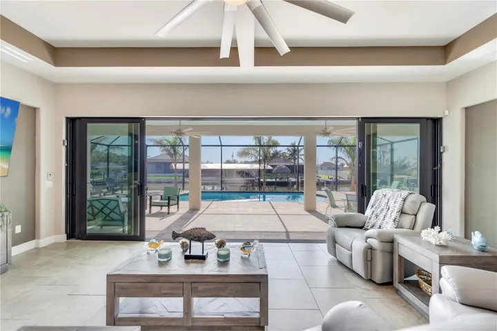 Waterfront/Pool View from kitchen /24' Sliders