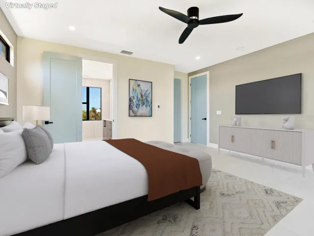 Virtually Staged Up Stairs Master