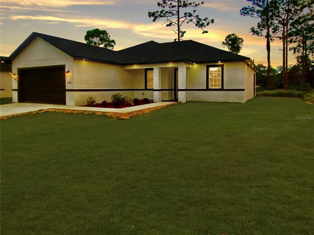 Sunset with outside lighting