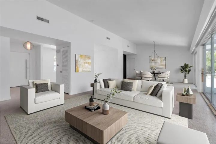 Virtually staged Living/Dining
