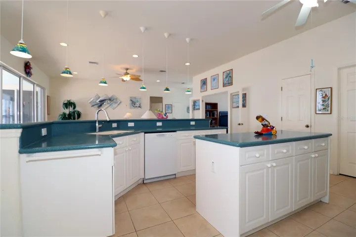 Kitchen overlooks great room