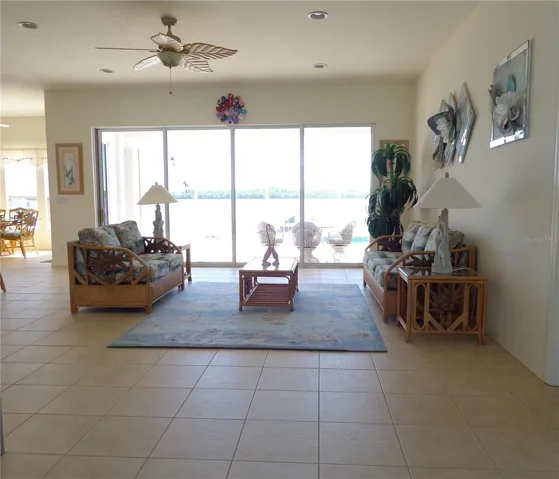 Great Room with pocket slider to pool/lanai