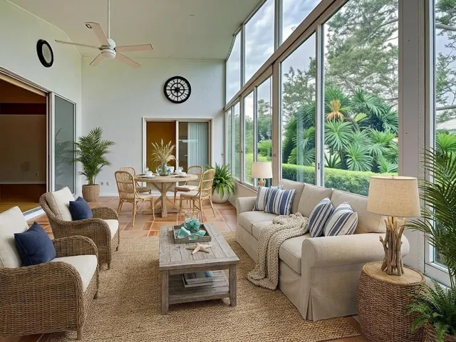 Virtually staged Florida room