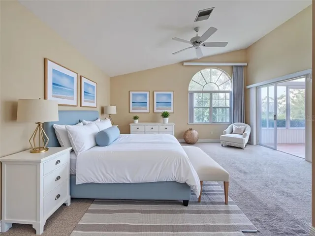 Virtually staged primary bedroom