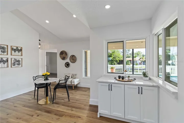 Breakfast nook and passthrough windows