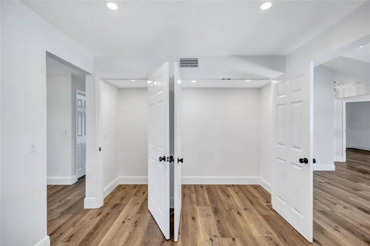 The kitchen has a closet and a large pantry.