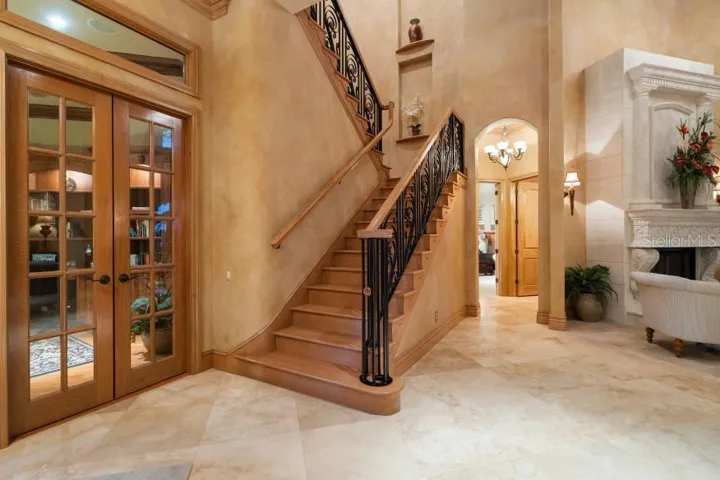 Library with French Doors