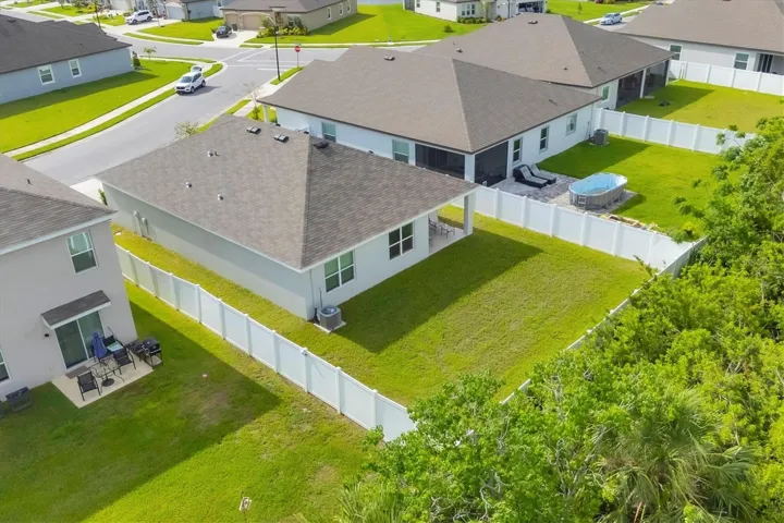 Fenced in backyard