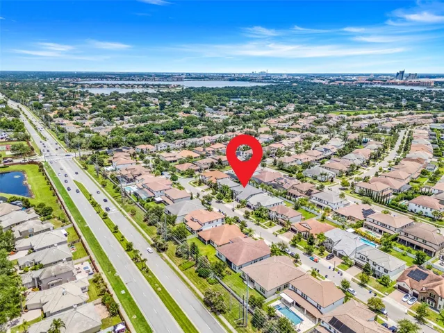 aerial shot locating the home