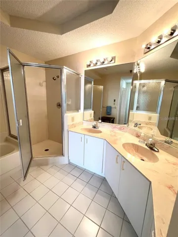 Ensuite primary bathroom. Tile walk on shower, separate tub, double sinks