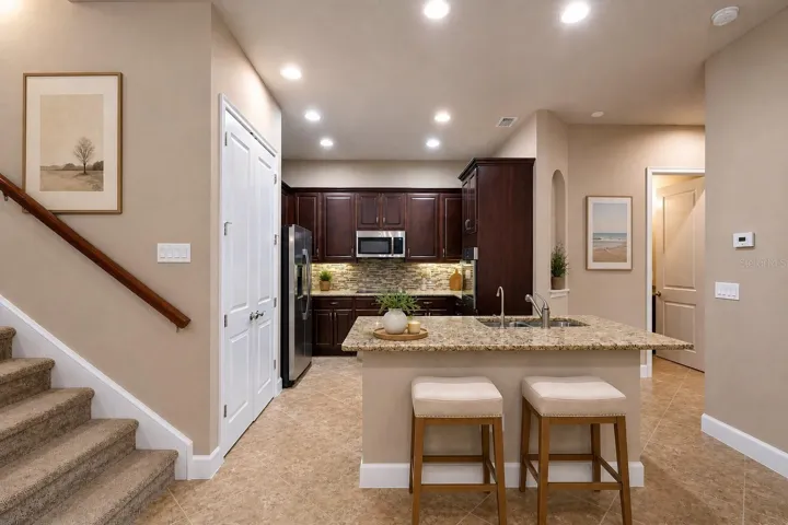 Kitchen Island Staged