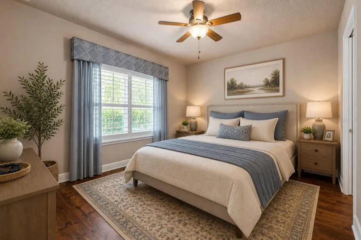 Staged Downstairs Primary Bedroom