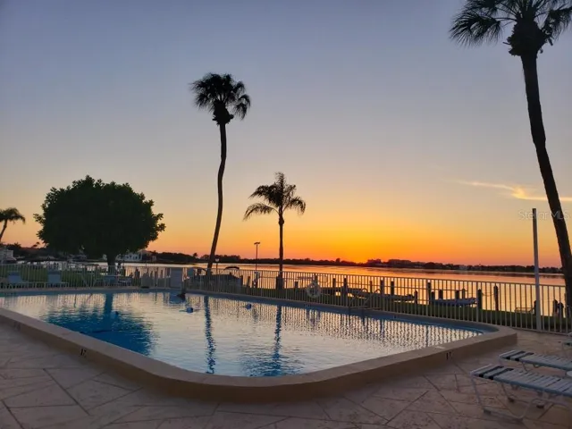 Sunset at the pool