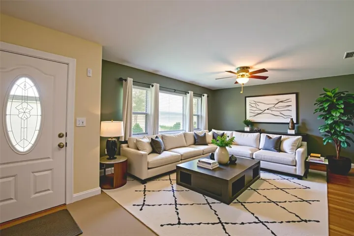 Virtually staged living room