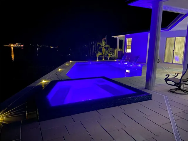 Pool at night -3840 Rudder Way, New Port Richey, FL