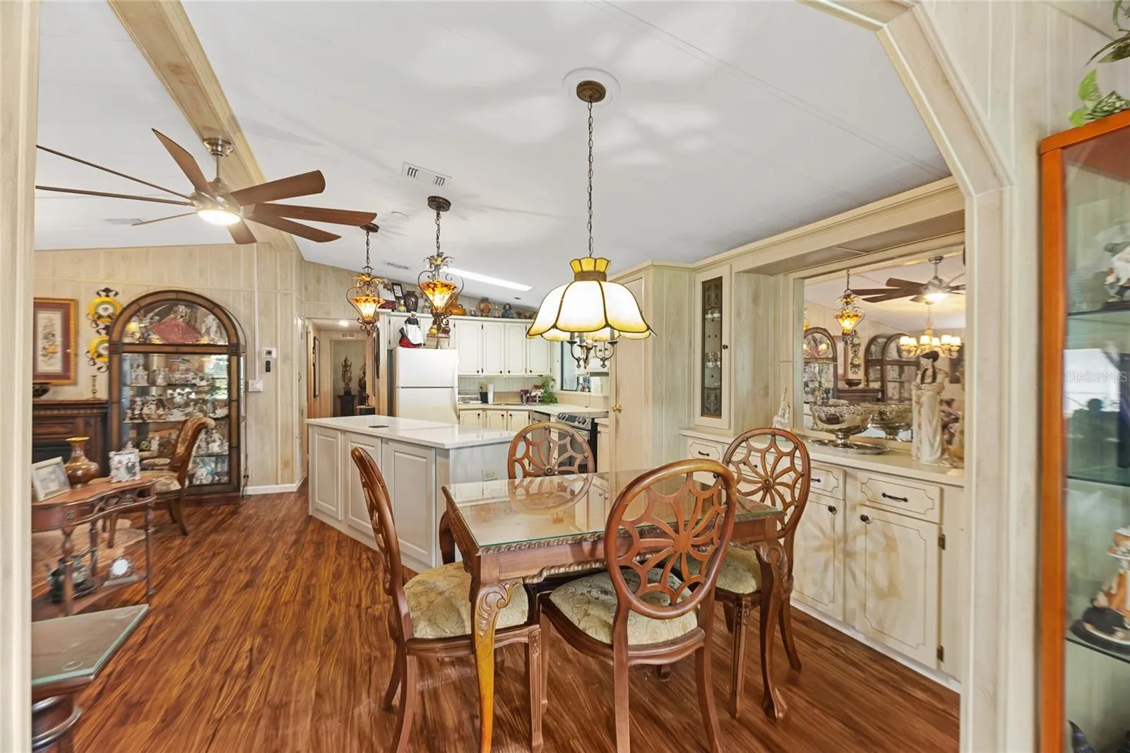 Dining room and kitchen (view from family/front room)
