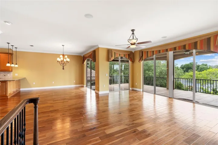 upstairs Living and Dining with Lake Views