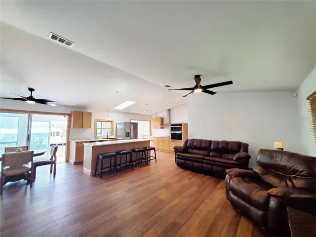 Kitchen Family Room open and bright