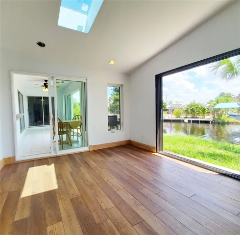 Sunroom overlooking the water