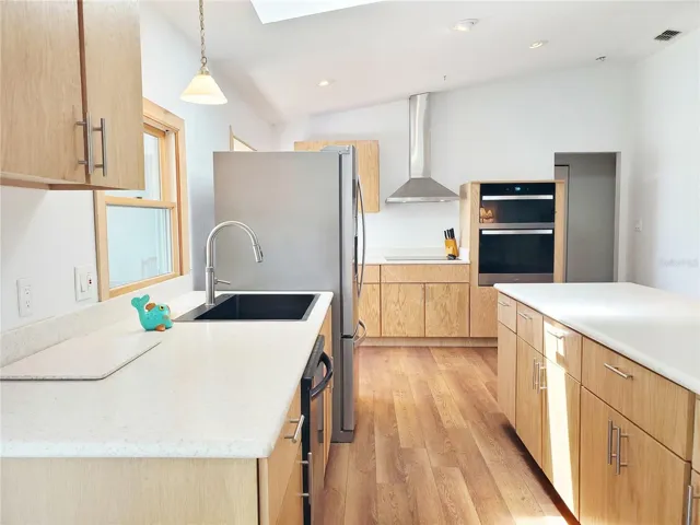 Kitchen with view of the water