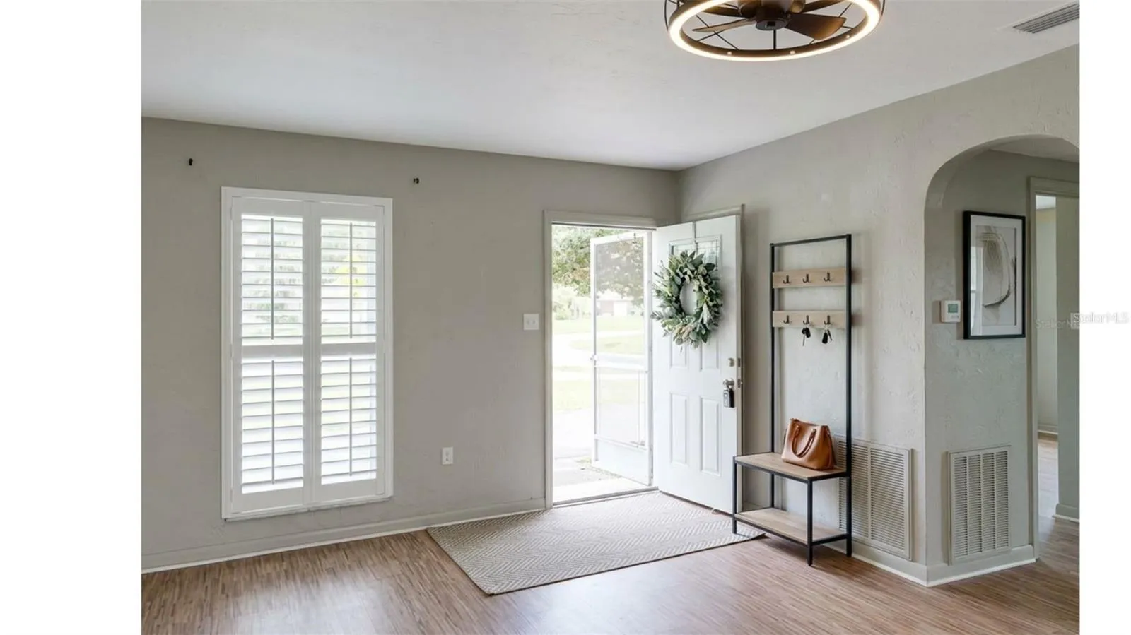 AI staged front door area