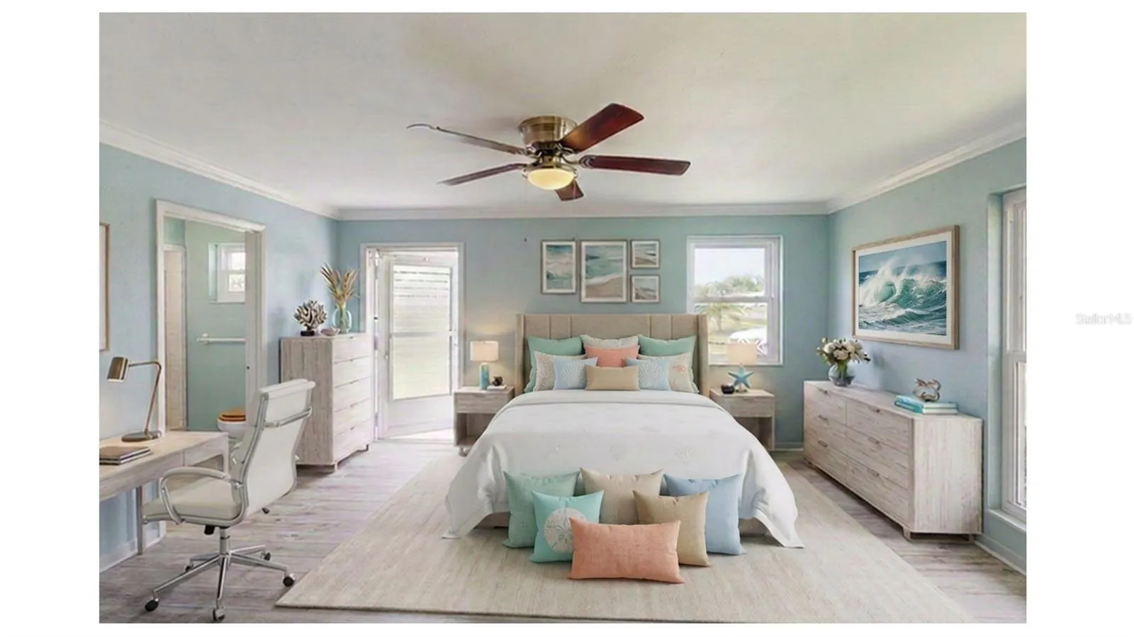 AI STAGED 2nd PRIMARY BEDROOM with king bed