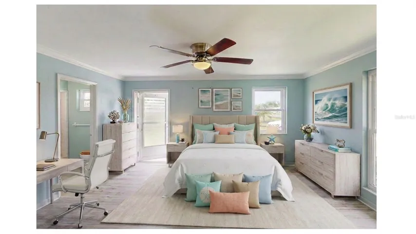 AI STAGED 2nd PRIMARY BEDROOM with king bed
