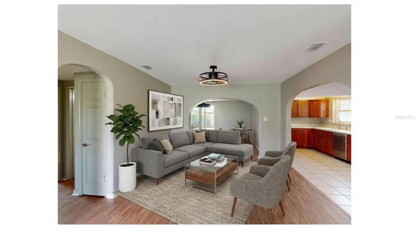 Staged first living room with AI