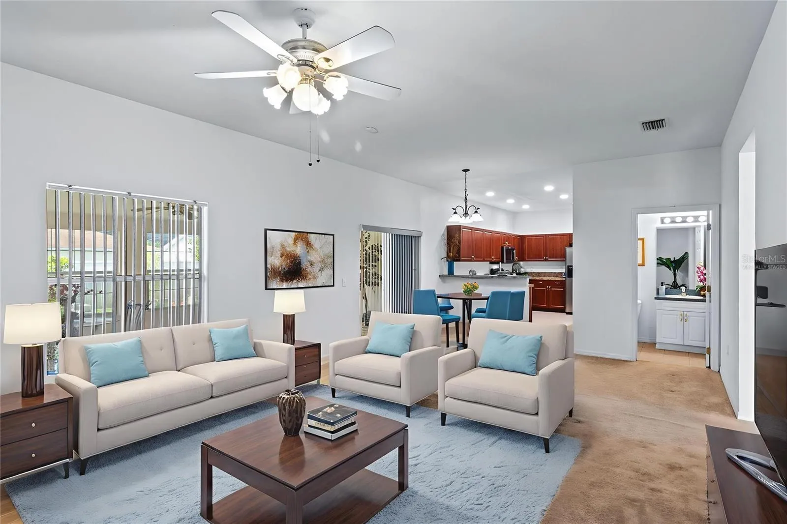 Family Room Virtually Staged