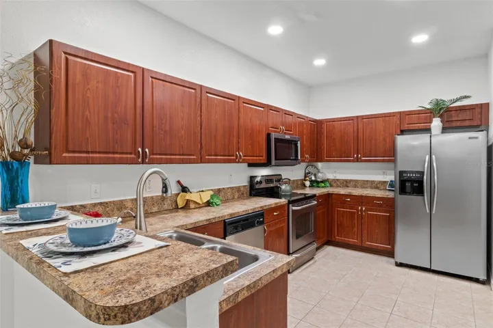 Kitchen has Stainless Steel Appliances