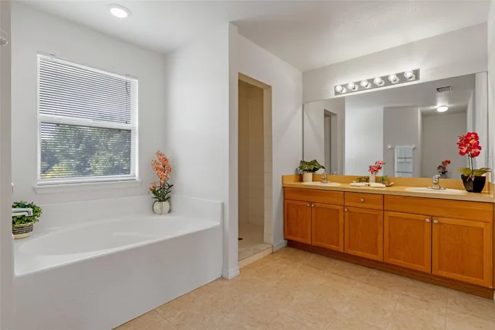 Primary Bath with separate tub and Walk In Shower