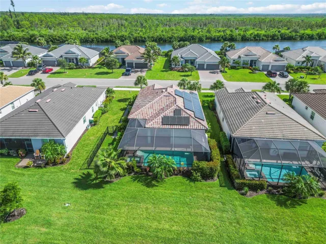 overhead view from the back of the house