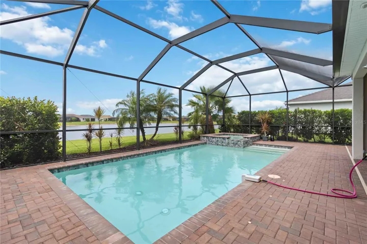 pool & spa with lake view