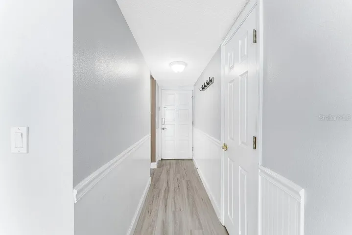 Chair rail and Wainscoting looking back at the entry
