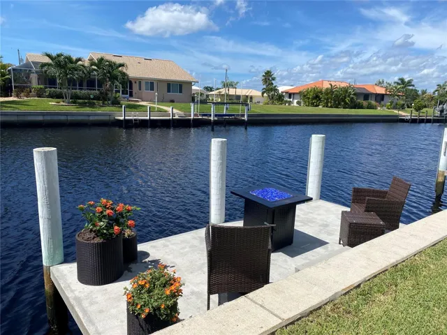 Staged Dock with fire pit