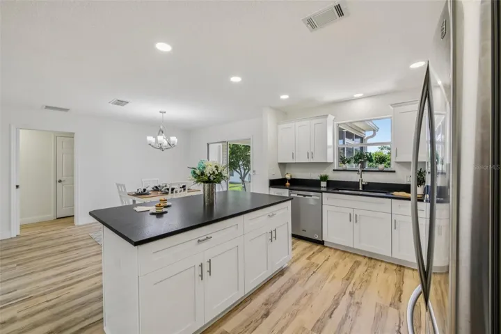 Kitchen Leather Granite Island