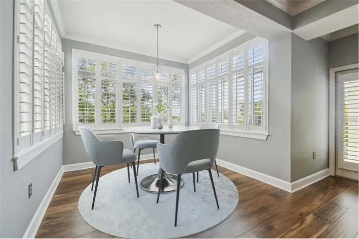 Virtually staged dining room.