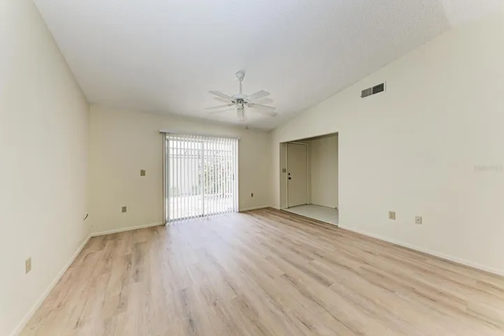 Living room looking toward the patio area